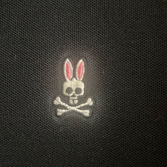 ✨PSYCHO BUNNY by ROBERT GODLEY CLASSIC BLACK SZ 4X POLO✨ - Picture 8 of 9